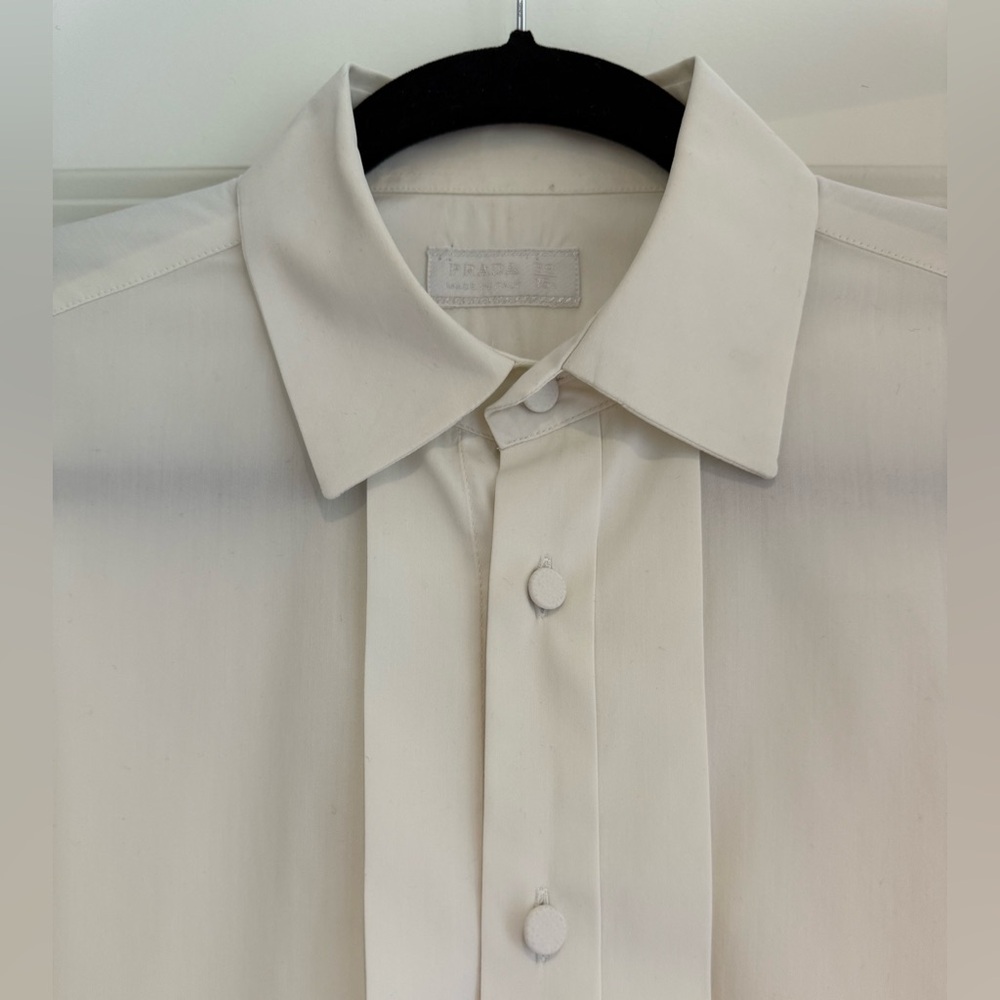 PRADA Men's White Dress Shirt - 39 / 15.5